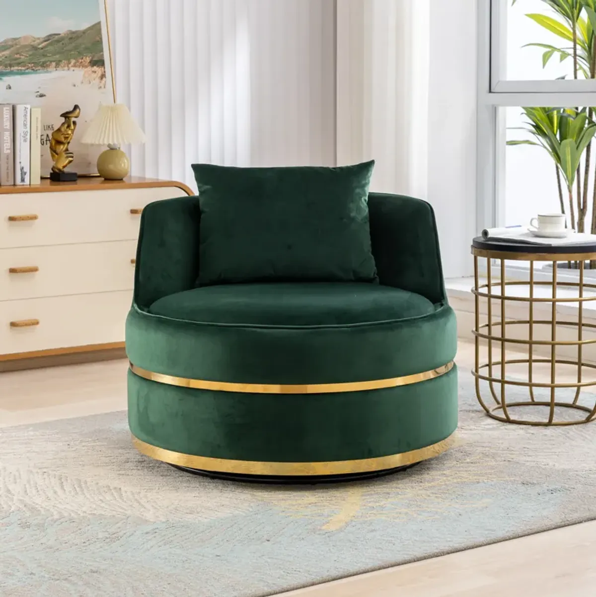 Merax Modern Velvet Upholstered Accent Chair