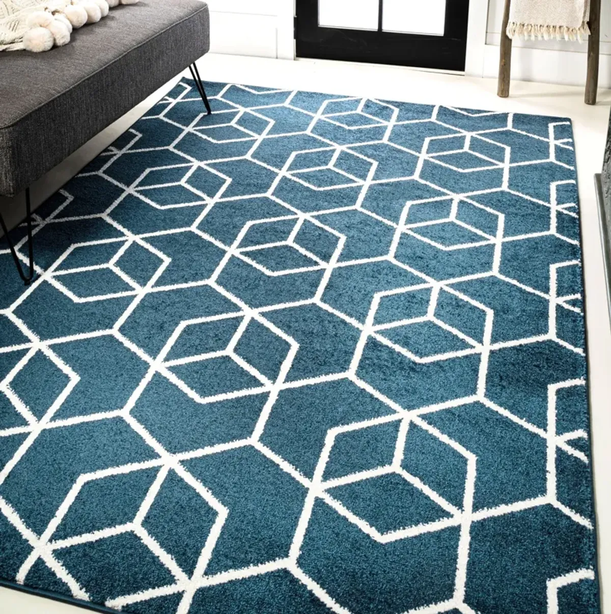 Tumbling Blocks Modern Geometric Area Rug