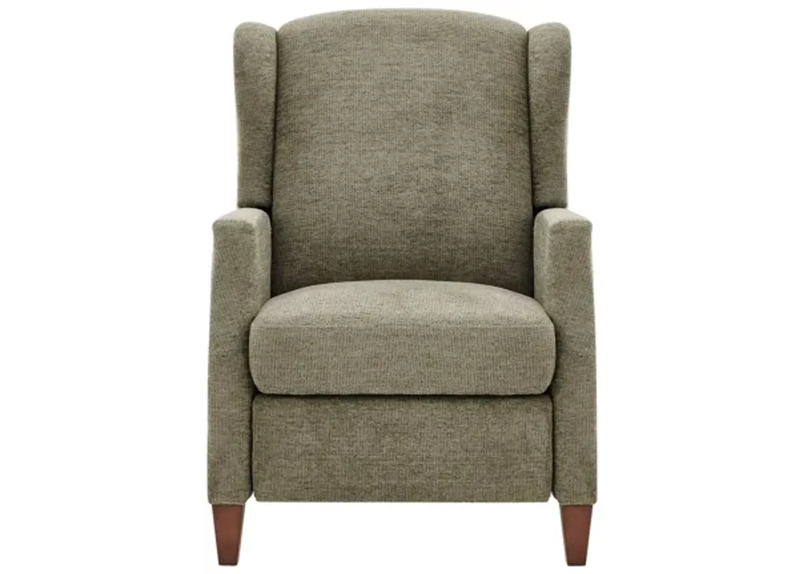 Wingback Fabric Push Back Recliner with Rivet Detailing