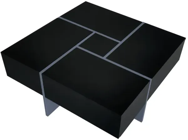 Modern Square Coffee Table with Hidden Storage and Extendable Tabletop