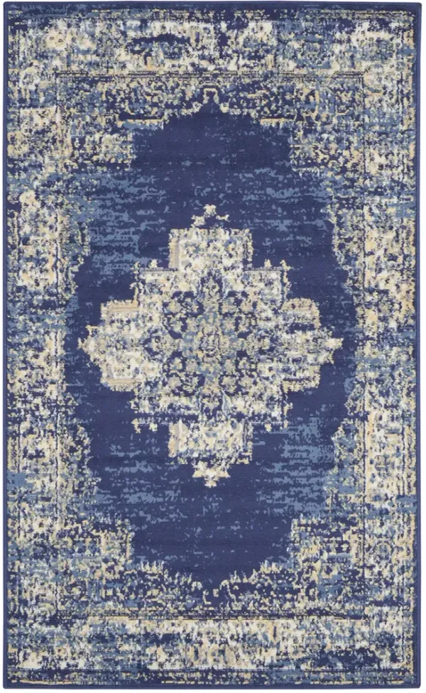 Grafix GRF14 Navy/Blue 3' x 5' Rug