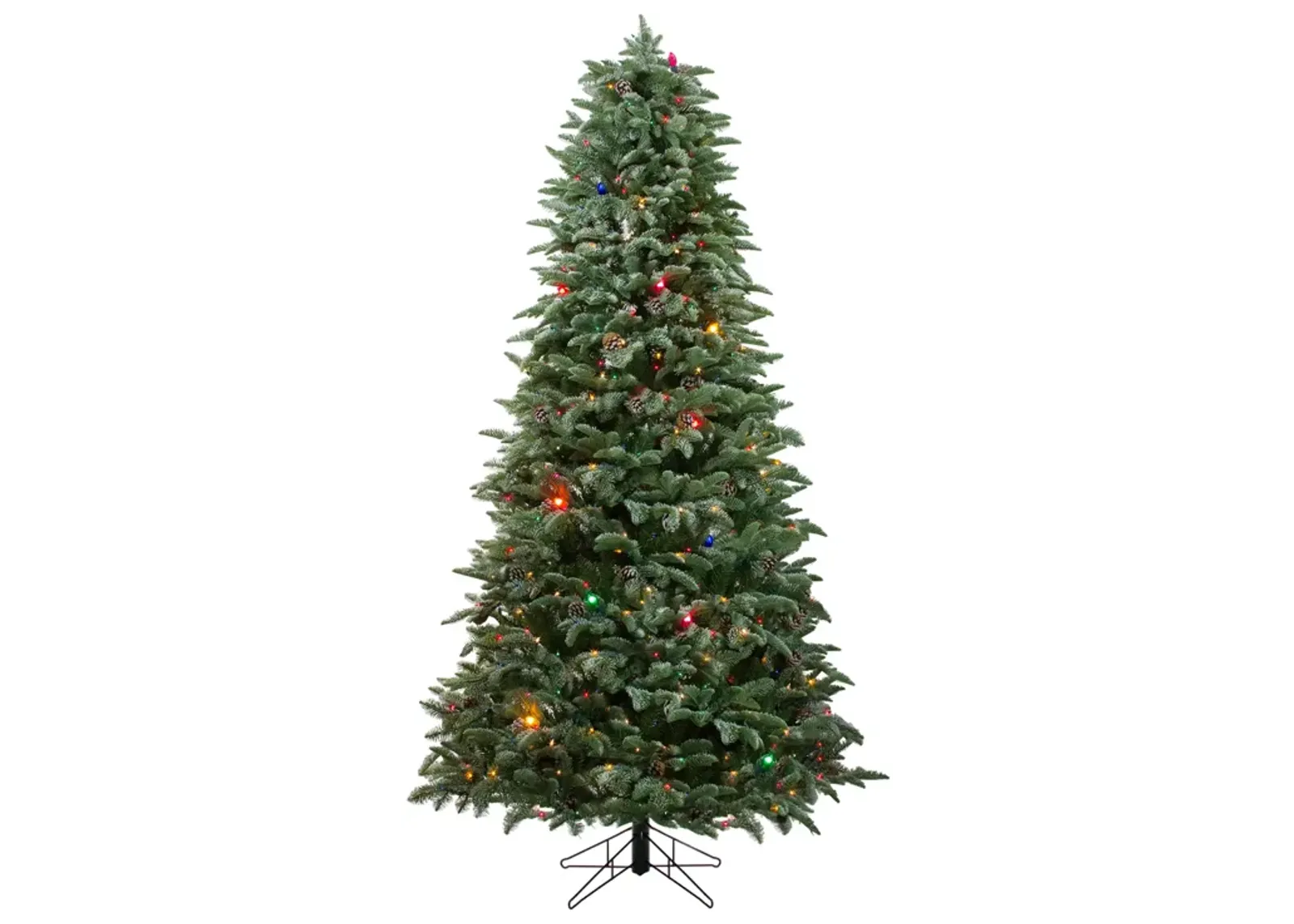 6.5' Pre-Lit Medium Frosted Dunton Spruce Artificial Christmas Tree - Multi-Color Lights