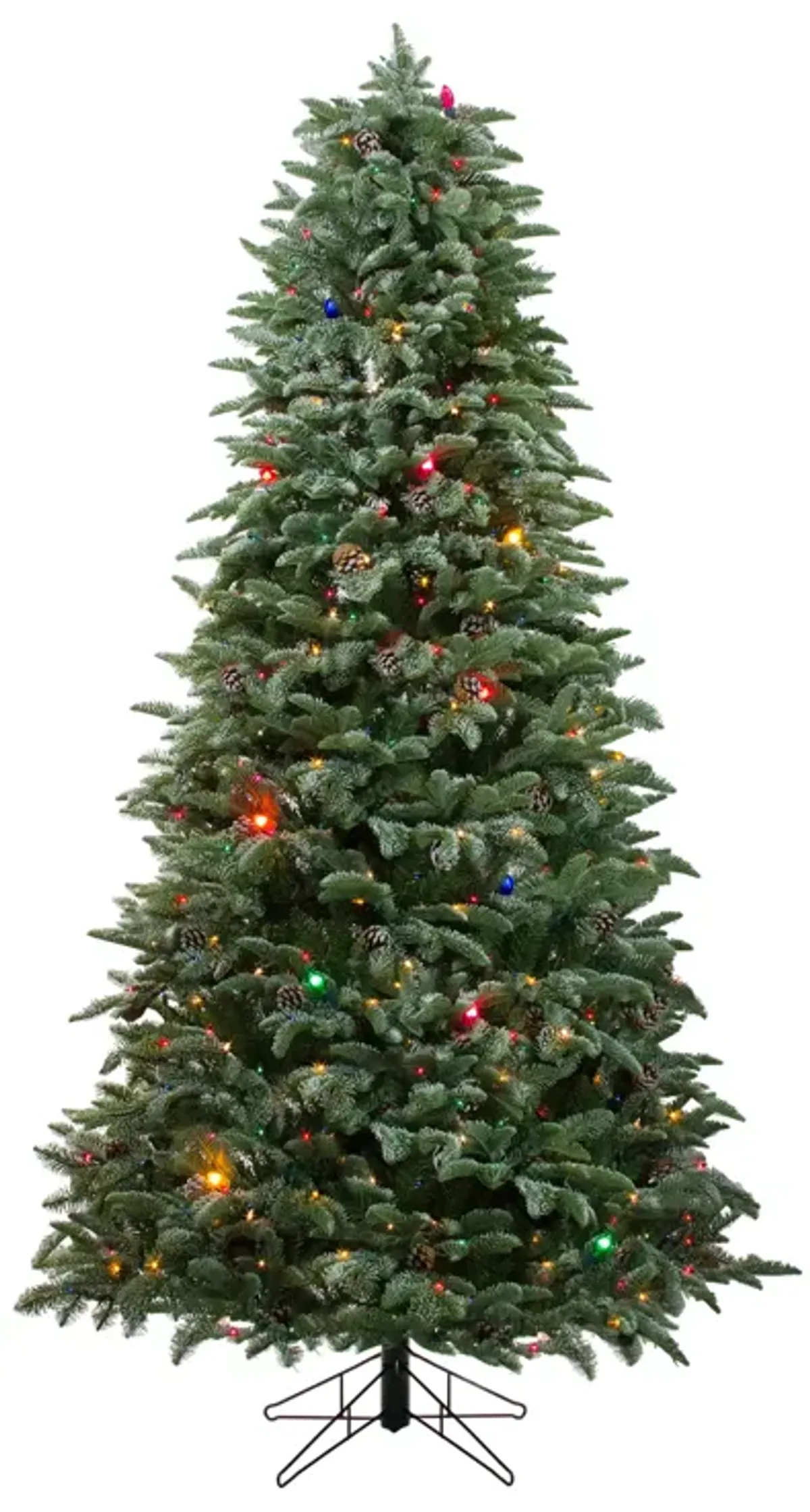 6.5' Pre-Lit Medium Frosted Dunton Spruce Artificial Christmas Tree - Multi-Color Lights