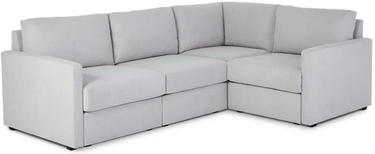 Flex 4-Seat Frost Sectional with Narrow Arm