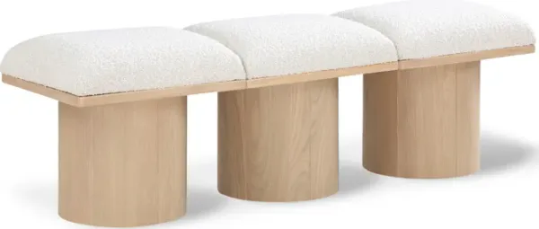 Meridian Furniture Pavilion Cream Boucle Fabric Bench