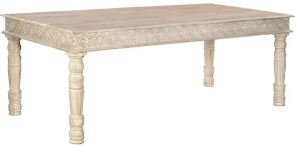 Taran Designs Eldris 84 Carved Solid Wood Dining Table
