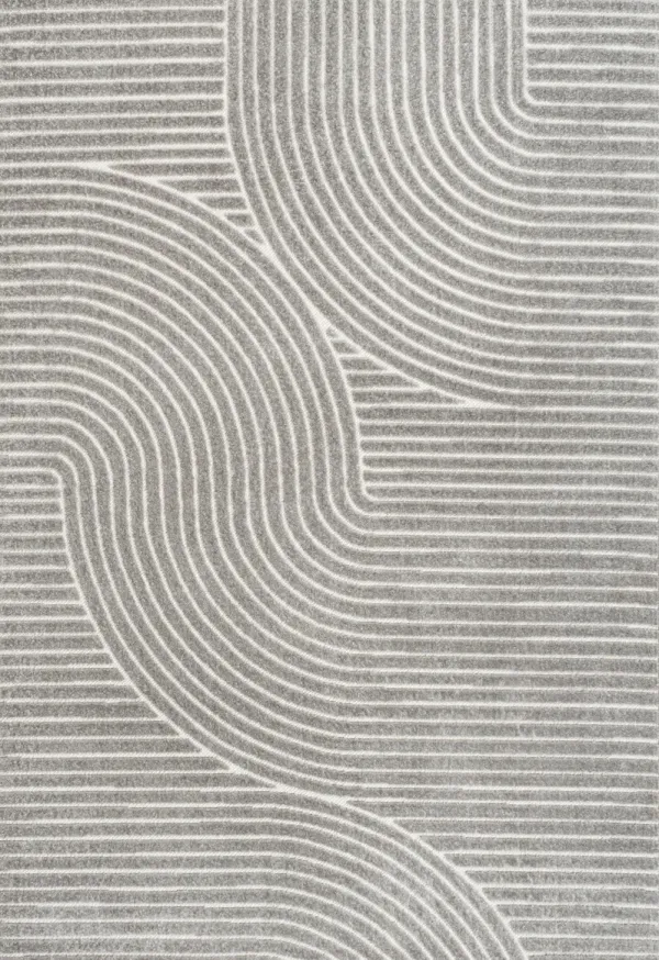 Hallie High-Low Minimalist Curve Geometric Indoor Area Rug