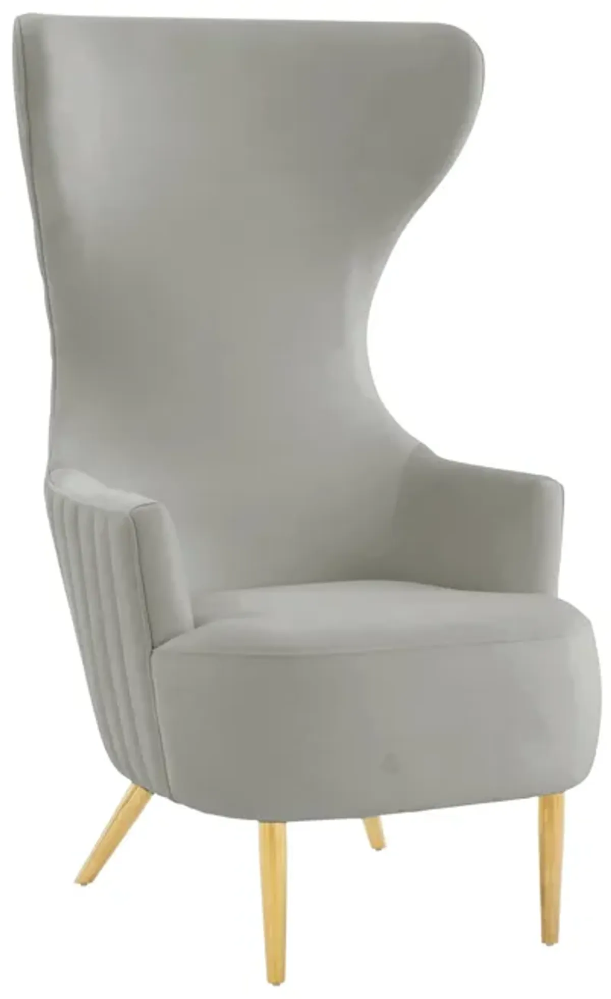 Julia Velvet Channel Tufted Wingback Chair by Inspire Me Home Decor