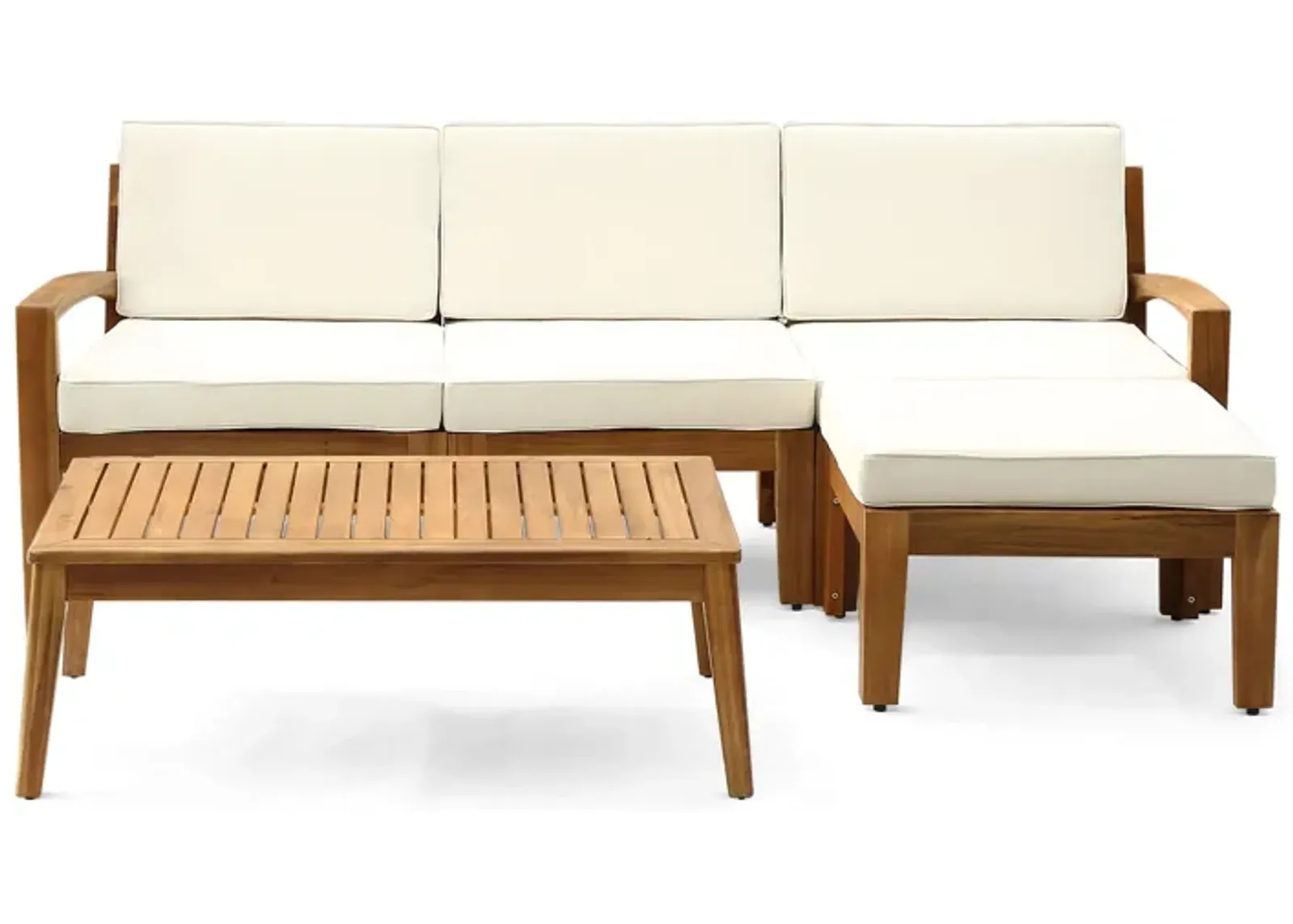 Merax Outdoor Patio 3 Seater Sofa with Table Set