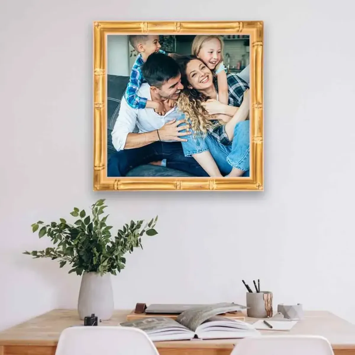 Gold Bamboo Square Picture Frame