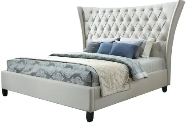 Eclectic Alexis King Bed in Limestone Beige