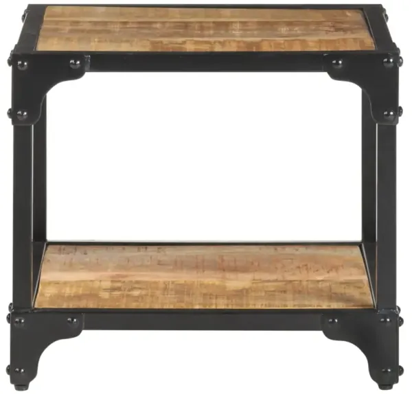 vidaXL Coffee Table 15.7"x15.7"x14.2" Solid Rough Mango Wood