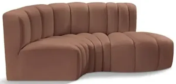 Meridian Furniture Arc Cognac Vegan Leather Modular Sofa