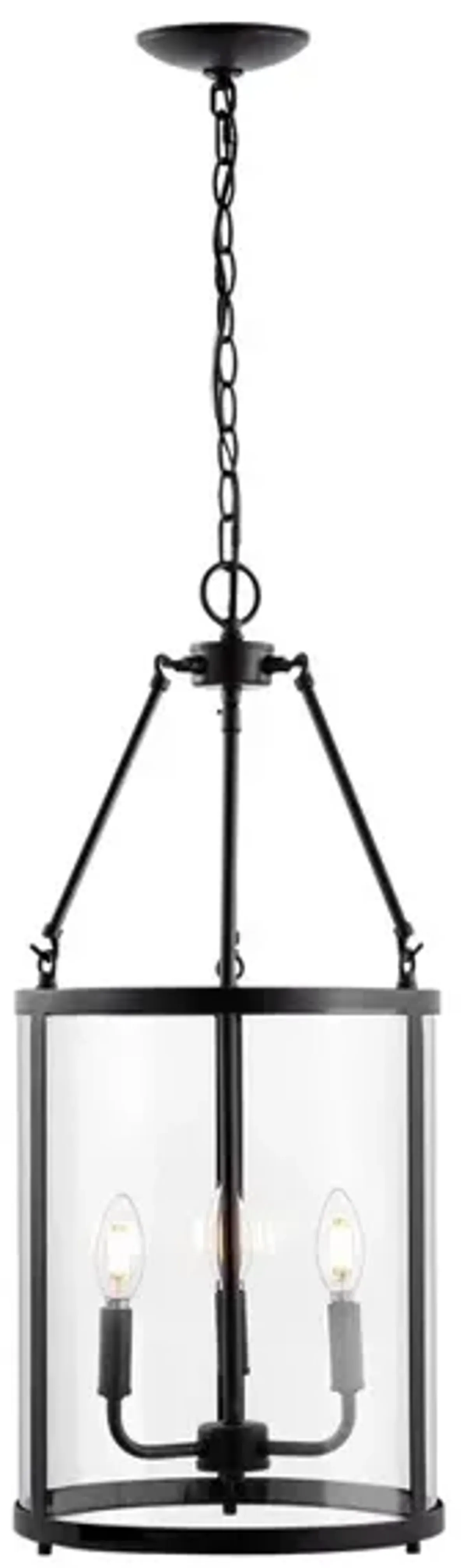 Kinsley 3-Light Industrial Farmhouse Iron/Glass LED Pendant