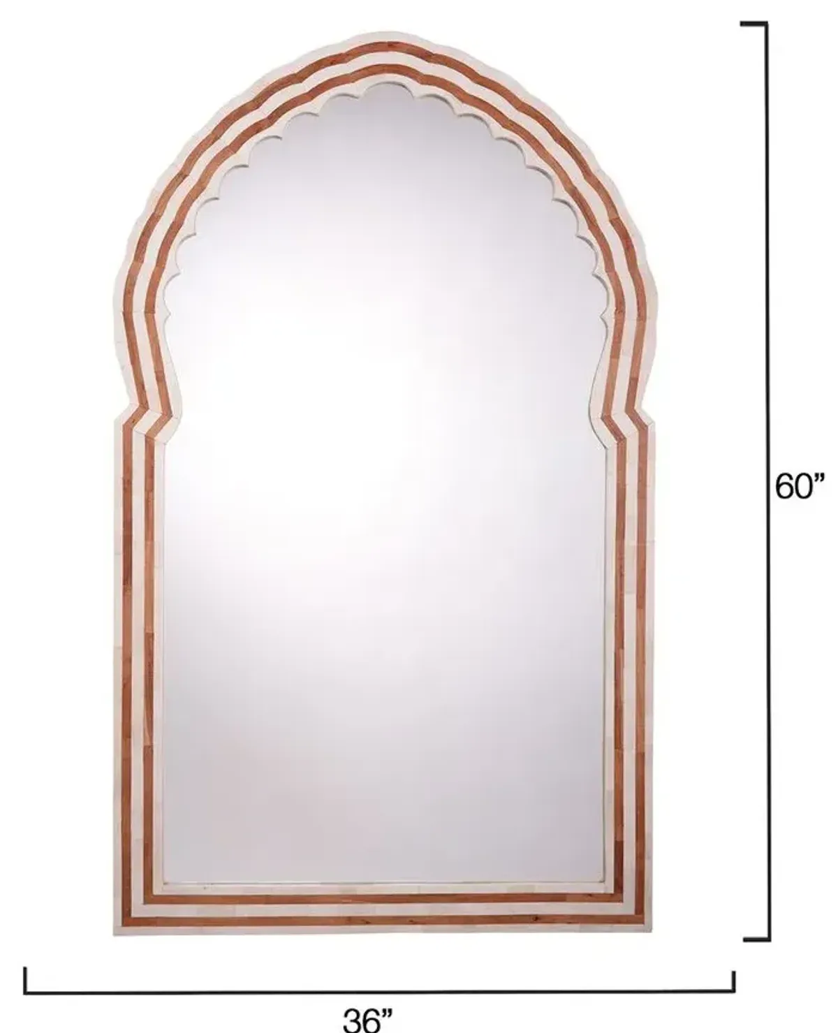 Bardot Large Bone & Wood Mirror