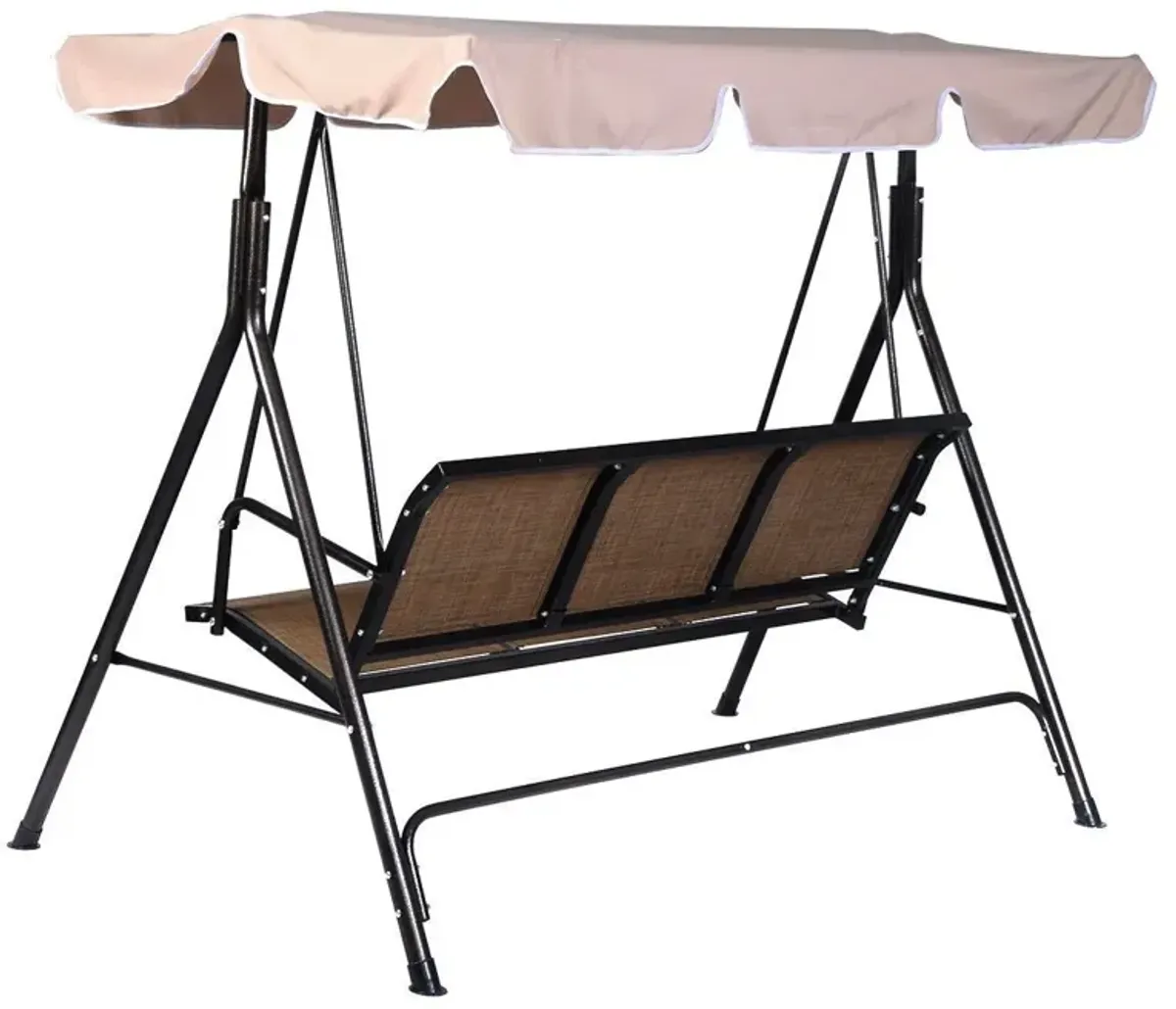 Hivvago Outdoor 3-Person Canopy Swing for Porch Patio or Deck