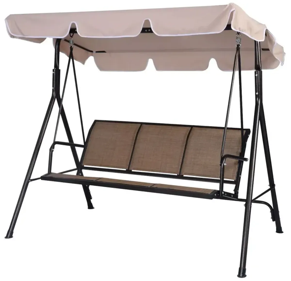 Hivvago Outdoor 3-Person Canopy Swing for Porch Patio or Deck