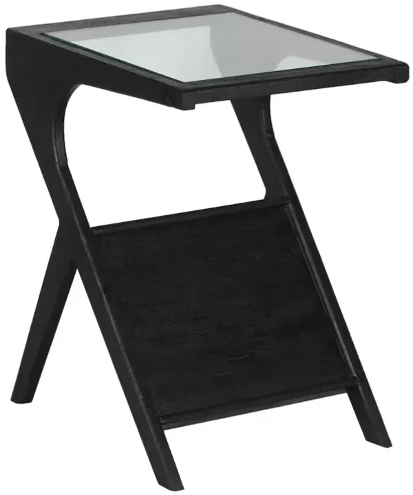Porter Designs Canberra Solid Mango Wood End Table, Black