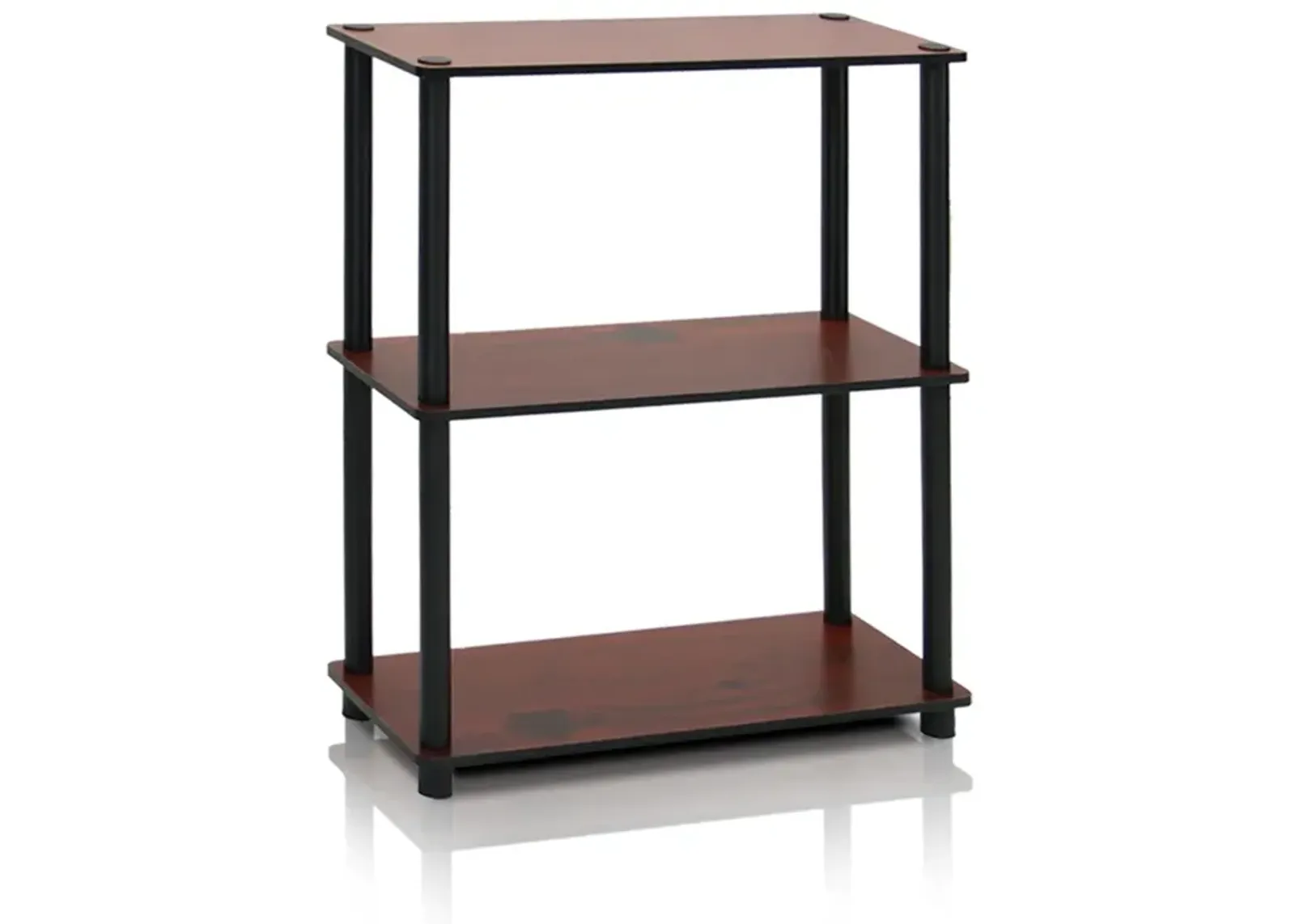 Furinno Turn-N-Tube 3-Tier Compact Multipurpose Shelf Display Rack, Dark Cherry