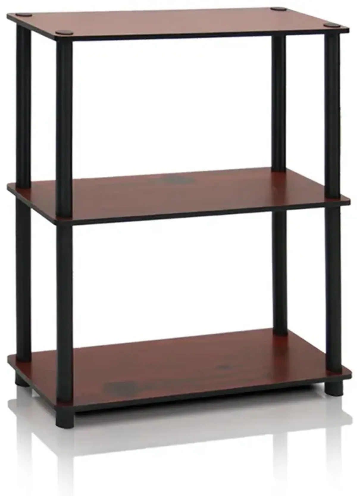 Furinno Turn-N-Tube 3-Tier Compact Multipurpose Shelf Display Rack, Dark Cherry