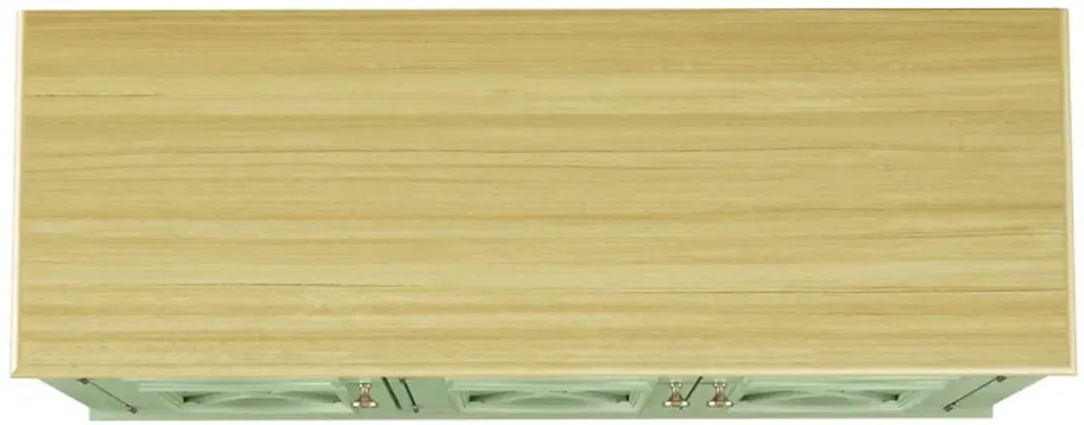 FESTIVO 44.5" Farmhouse Sideboard Buffet Cabinet with 3 Patterned Glass Doors
