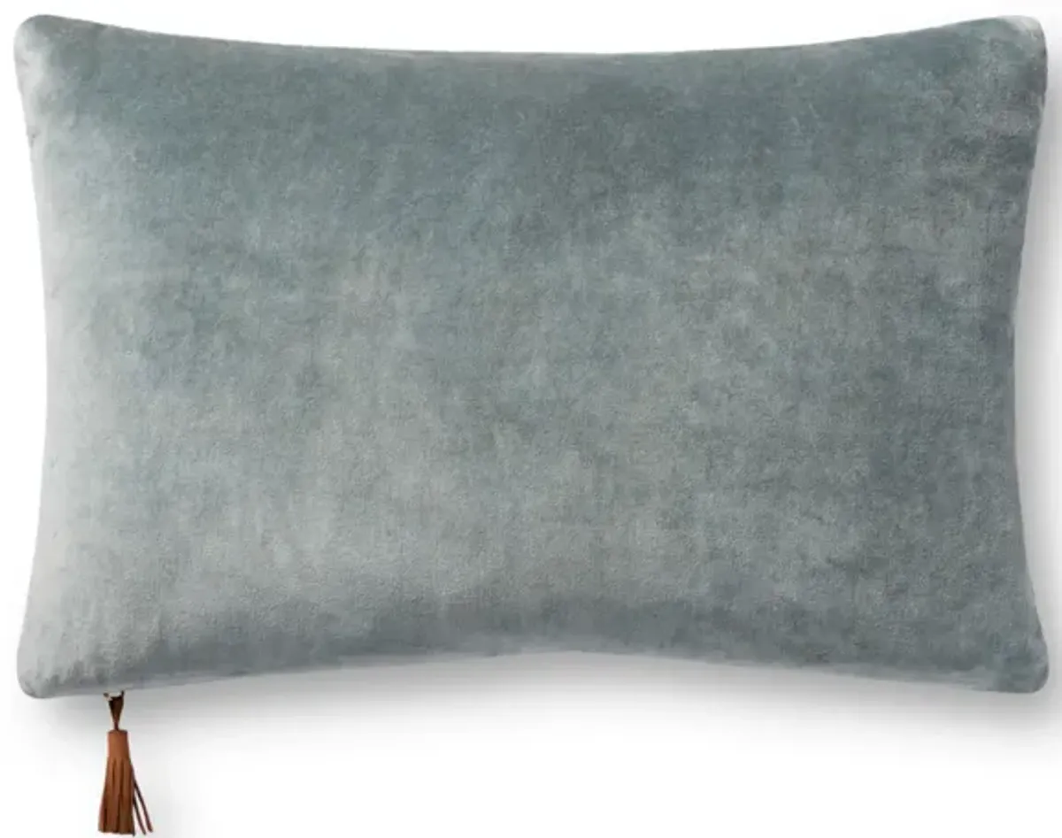 P1153 Denim/Tan 13"x21" Down Pillow by Magnolia Home by Joanna Gaines x Loloi