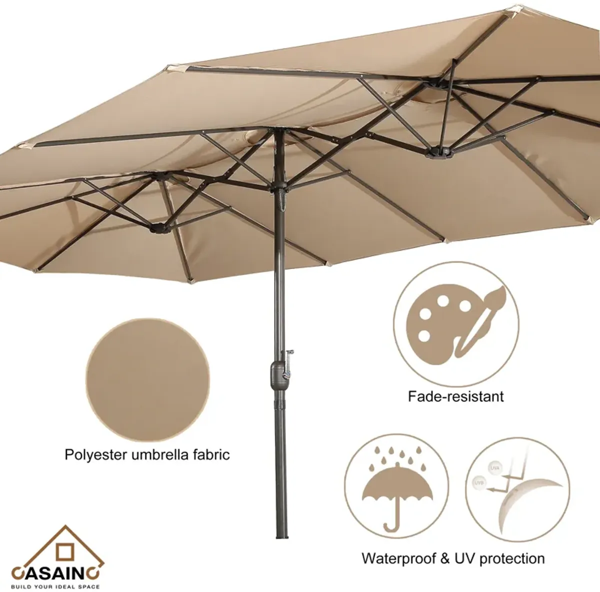 15ft Patio Maket Umbrella with base