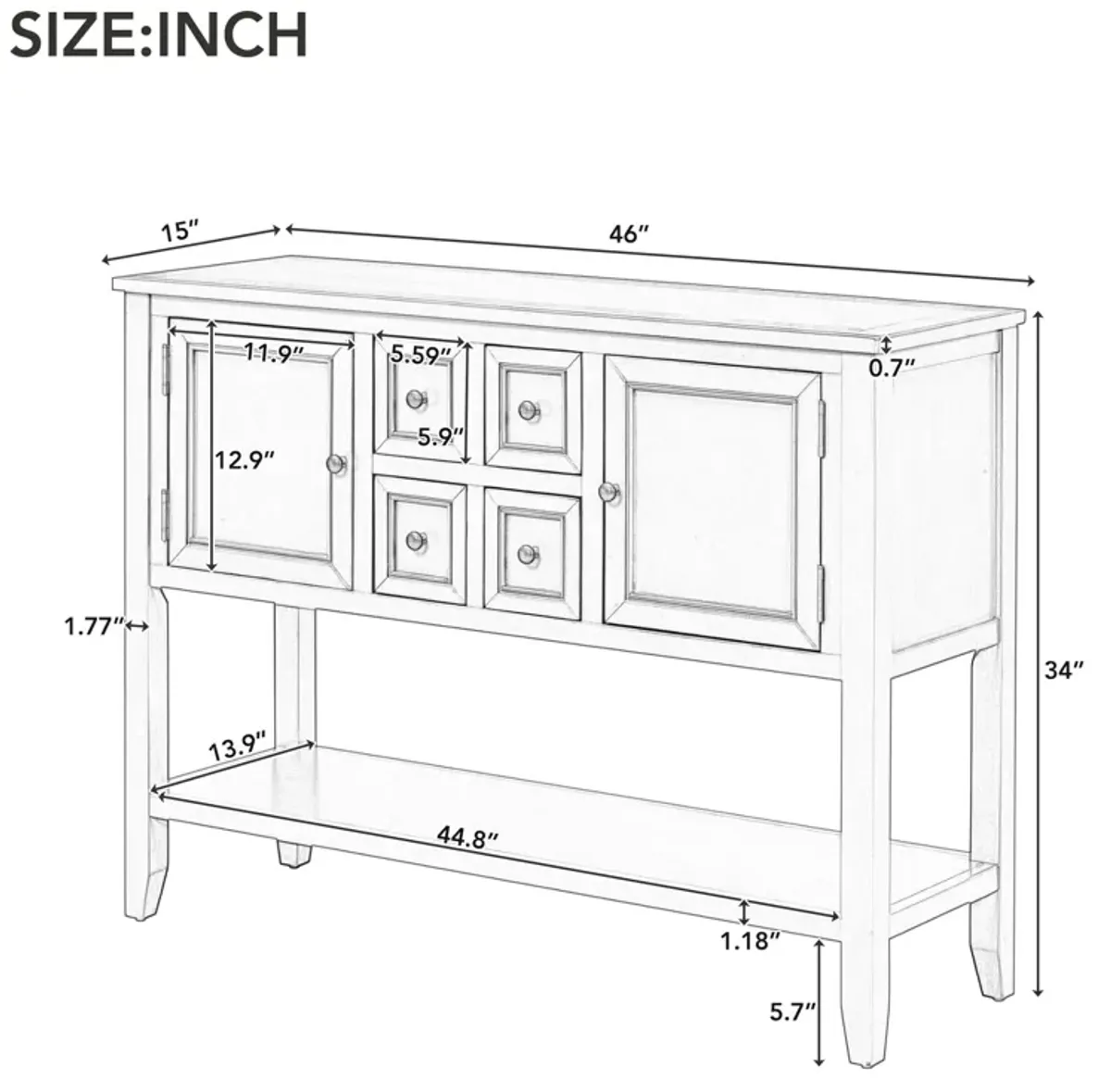 Merax Cambridge Series Ample Storage Vintage Console Table