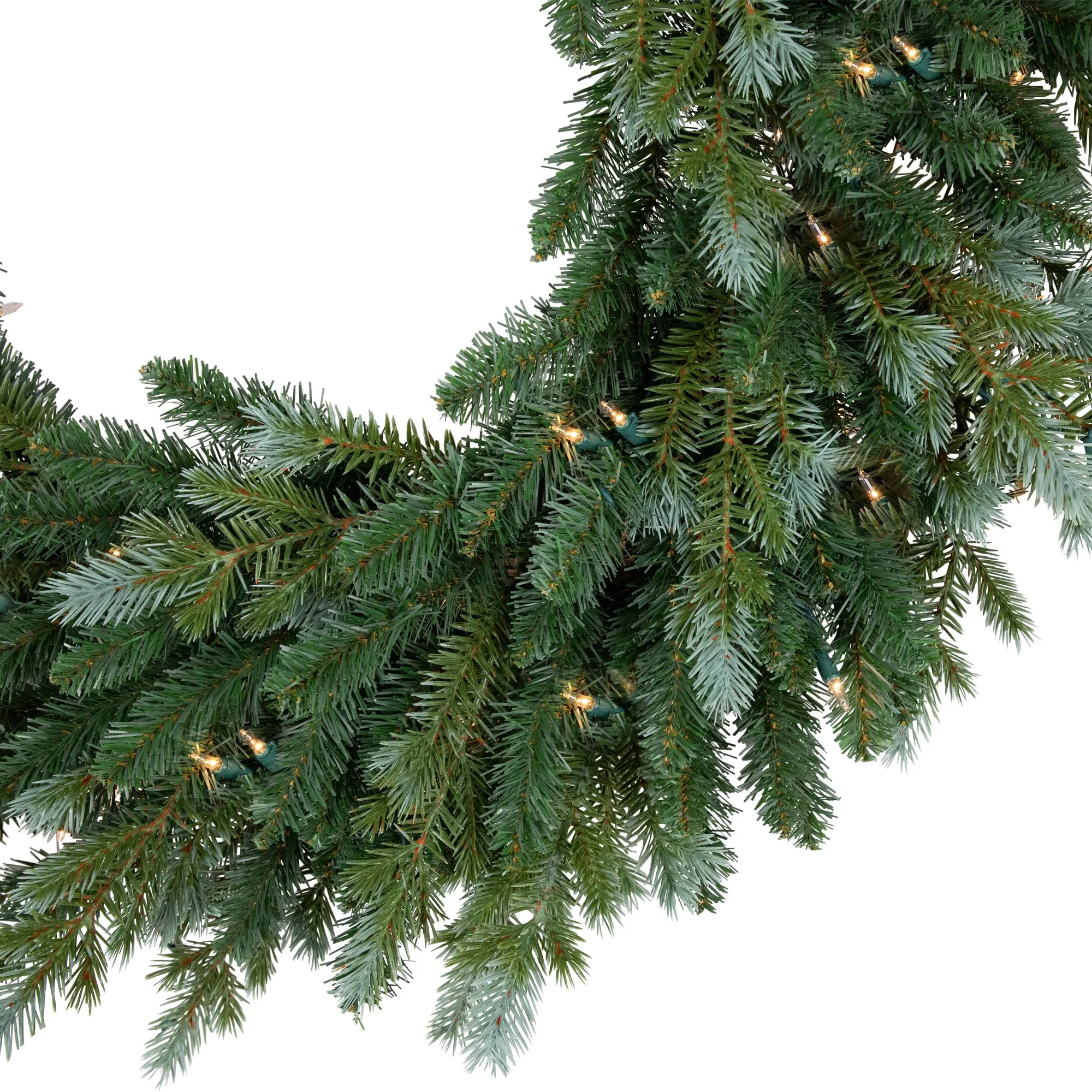 Pre-Lit Blue Spruce Artificial Christmas Wreath  24-Inch  Clear Lights