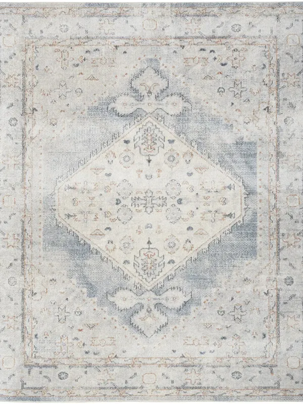 Astra Machine Washable ASW11 Light Blue 7'10" x 10' Rug