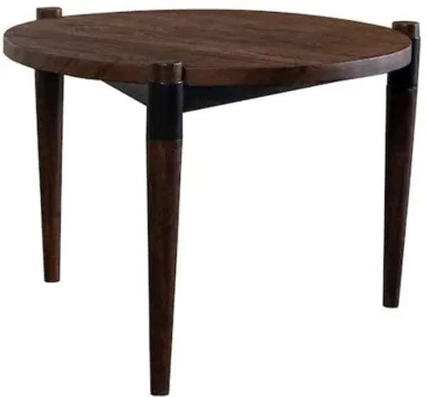 Porter Designs Santiago Contemporary Solid Acacia Wood End Table, Brown