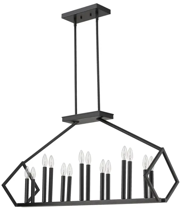 Hivvago Luca 14-Light Matte Black Island Pendant