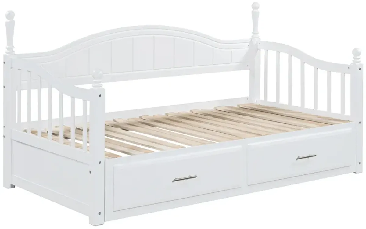 Merax Wooden Extendable Daybed with Trundle and Drawers