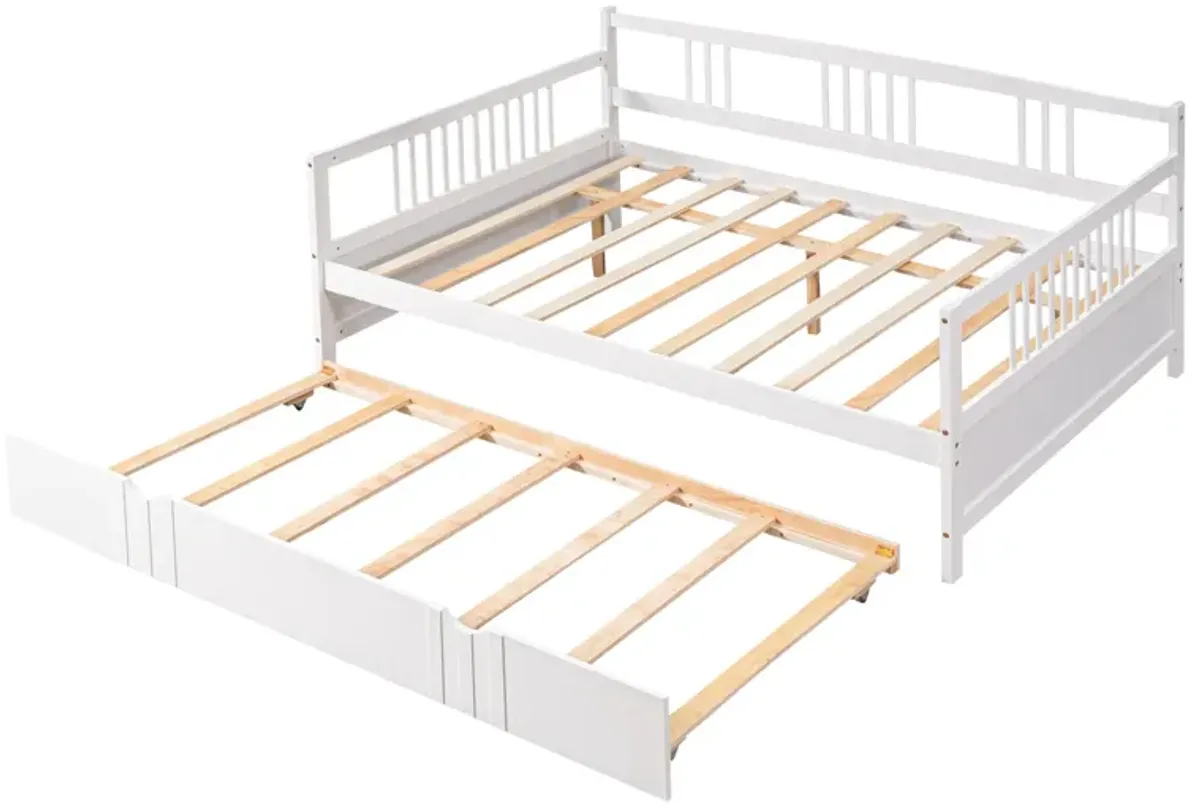 Merax Daybed Wood Bed with Twin Size Trundle