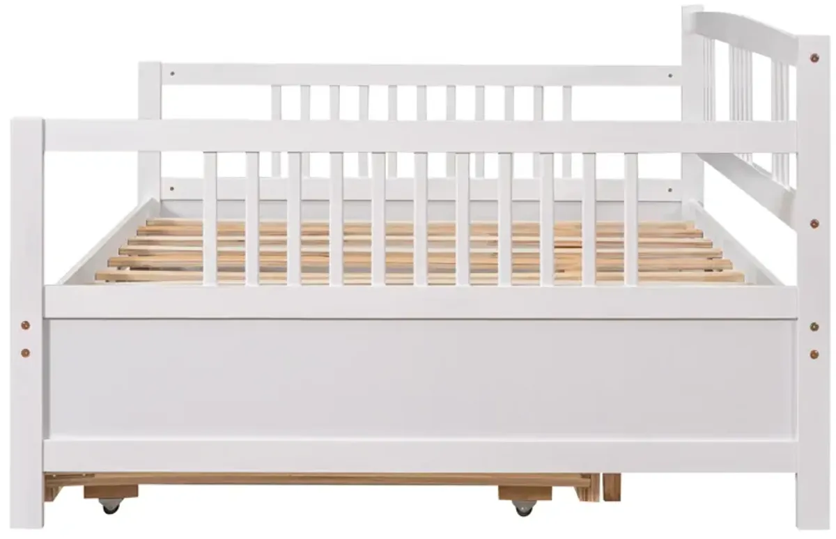 Merax Daybed Wood Bed with Twin Size Trundle