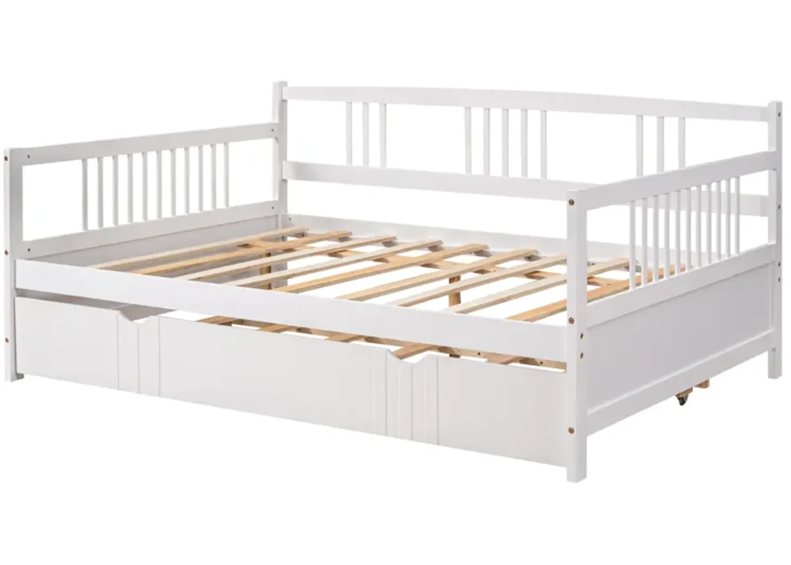 Merax Daybed Wood Bed with Twin Size Trundle