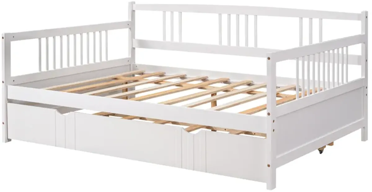 Merax Daybed Wood Bed with Twin Size Trundle