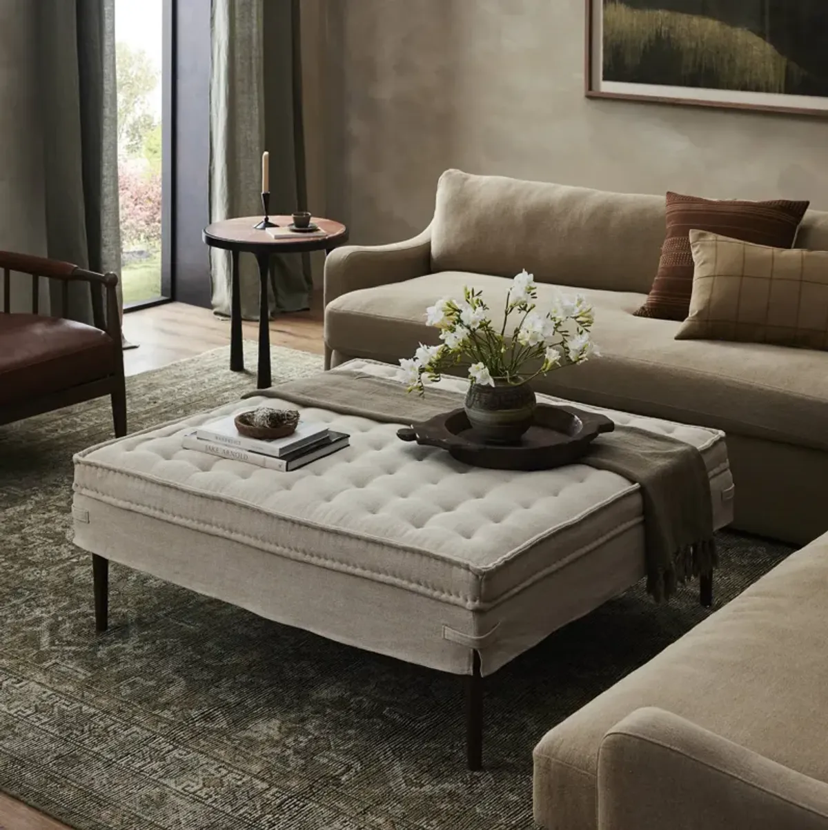 Cole 48" Broadway Dune Ottoman