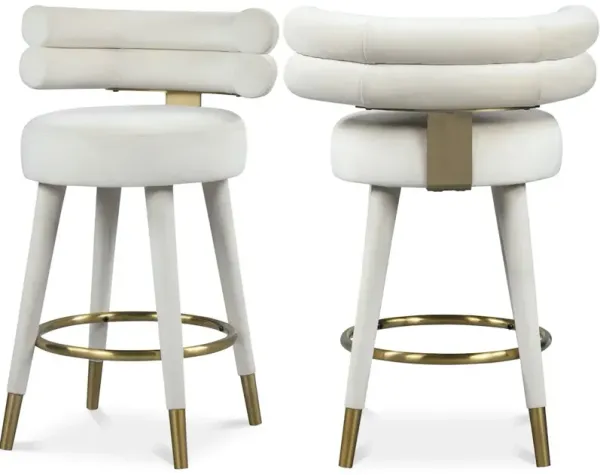 Meridian Furniture Fitzroy Velvet Counter Stool, Set of 2