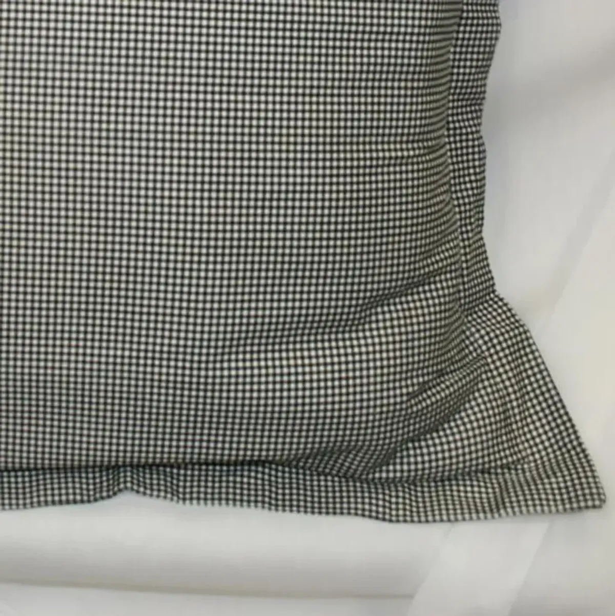Ellis Curtain Logan Check High Quality Fabric Perfect Decorative Reversable Toile Print Toss Pillow - 17x17", Black