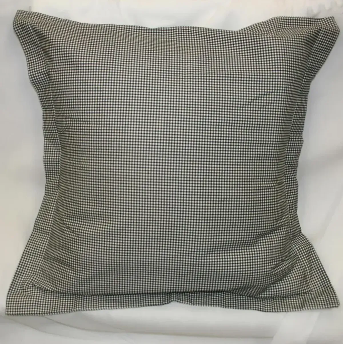 Ellis Curtain Logan Check High Quality Fabric Perfect Decorative Reversable Toile Print Toss Pillow - 17x17", Black