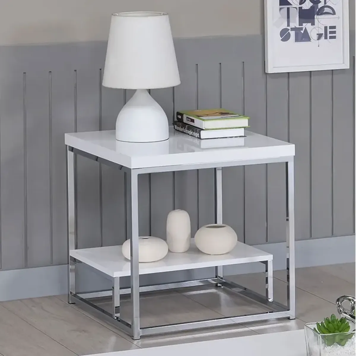 Lucia End Table, White