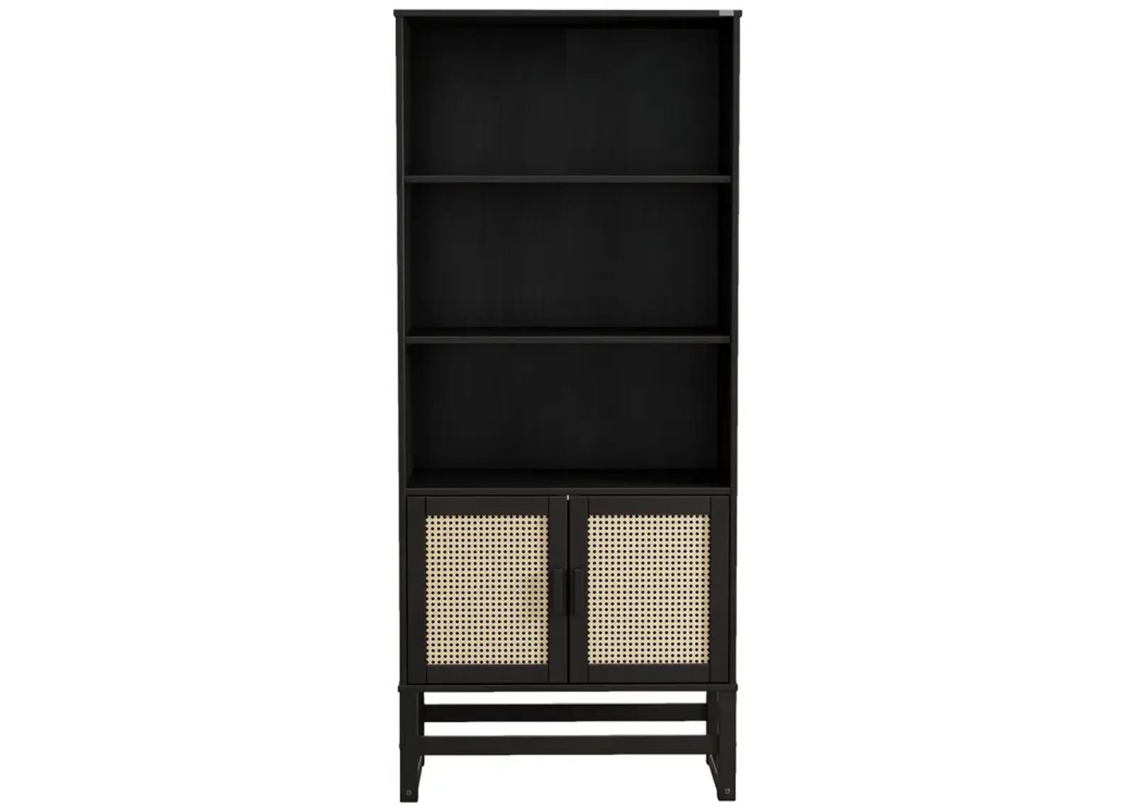 Talo Scandinavian Tall 3 Shelf Wooden Bookcase with Closed Storage