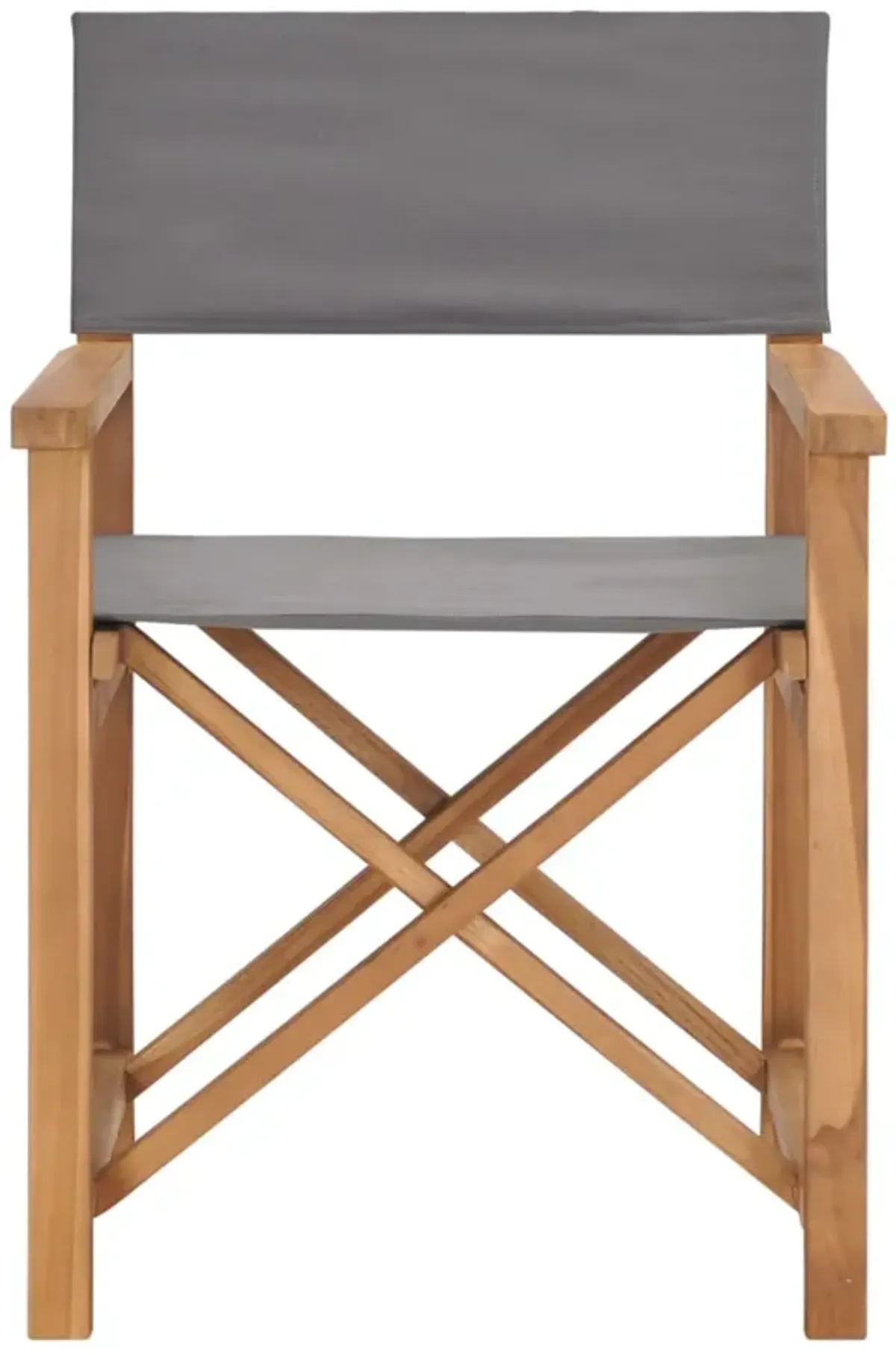 vidaXL Director's Chair Solid Teak Wood Gray