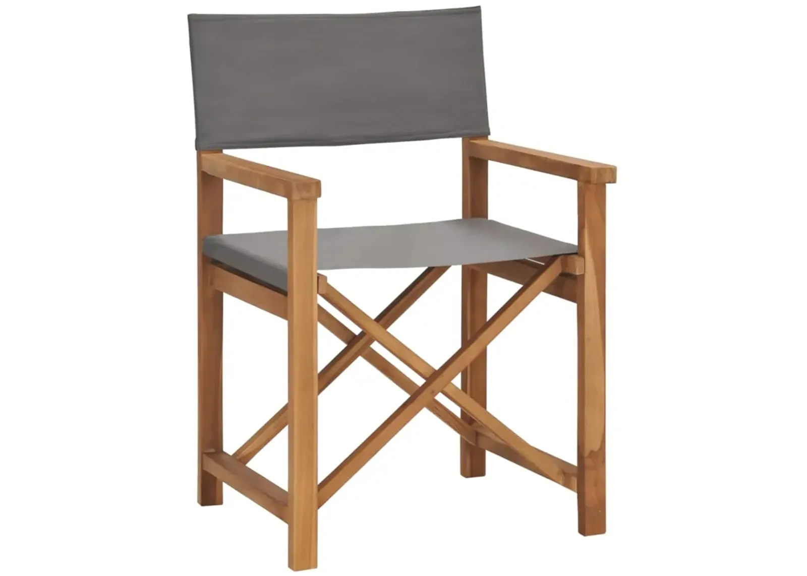 vidaXL Director's Chair Solid Teak Wood Gray