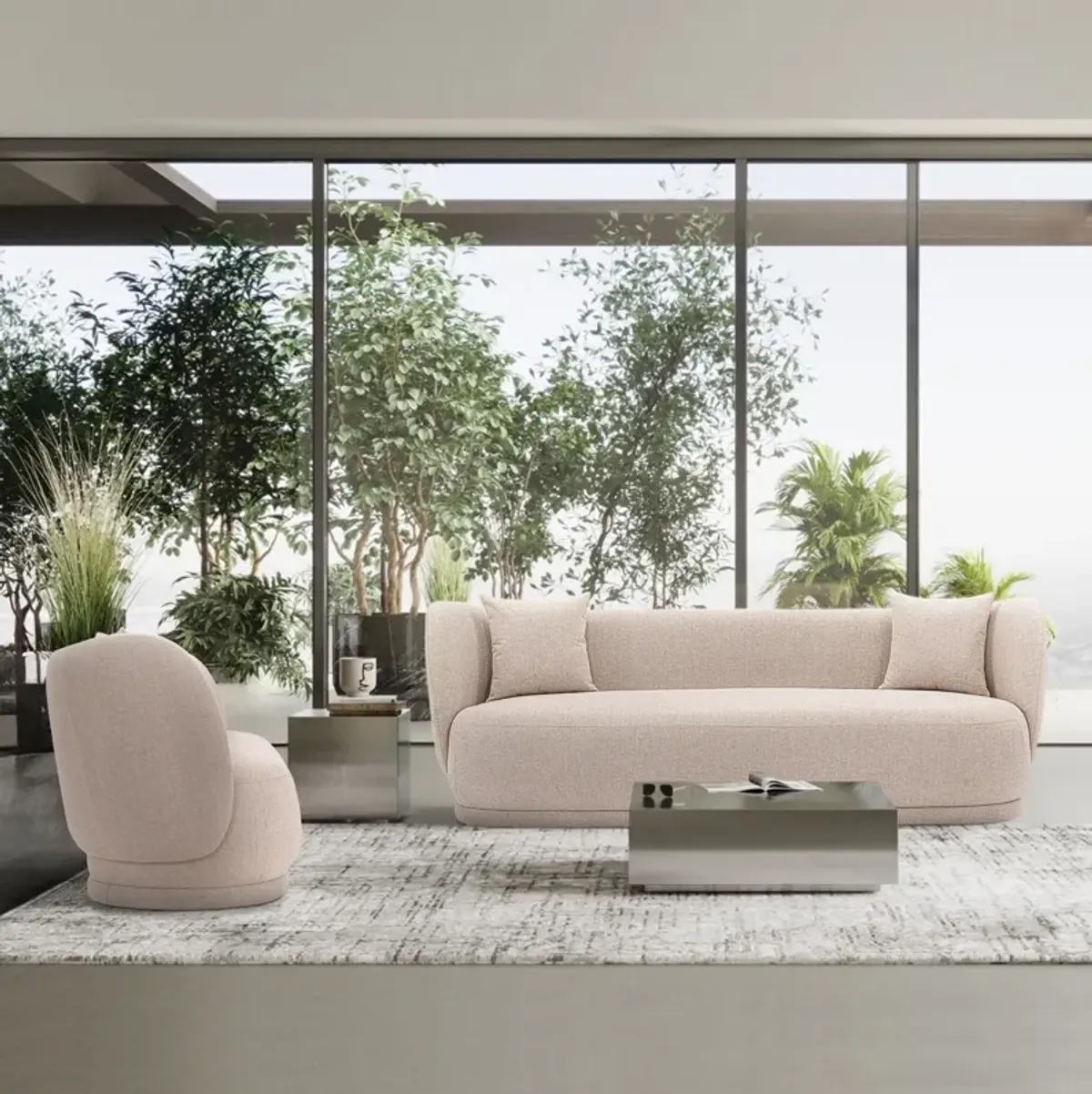 Siri Brown Sofa and Accent Chair Set