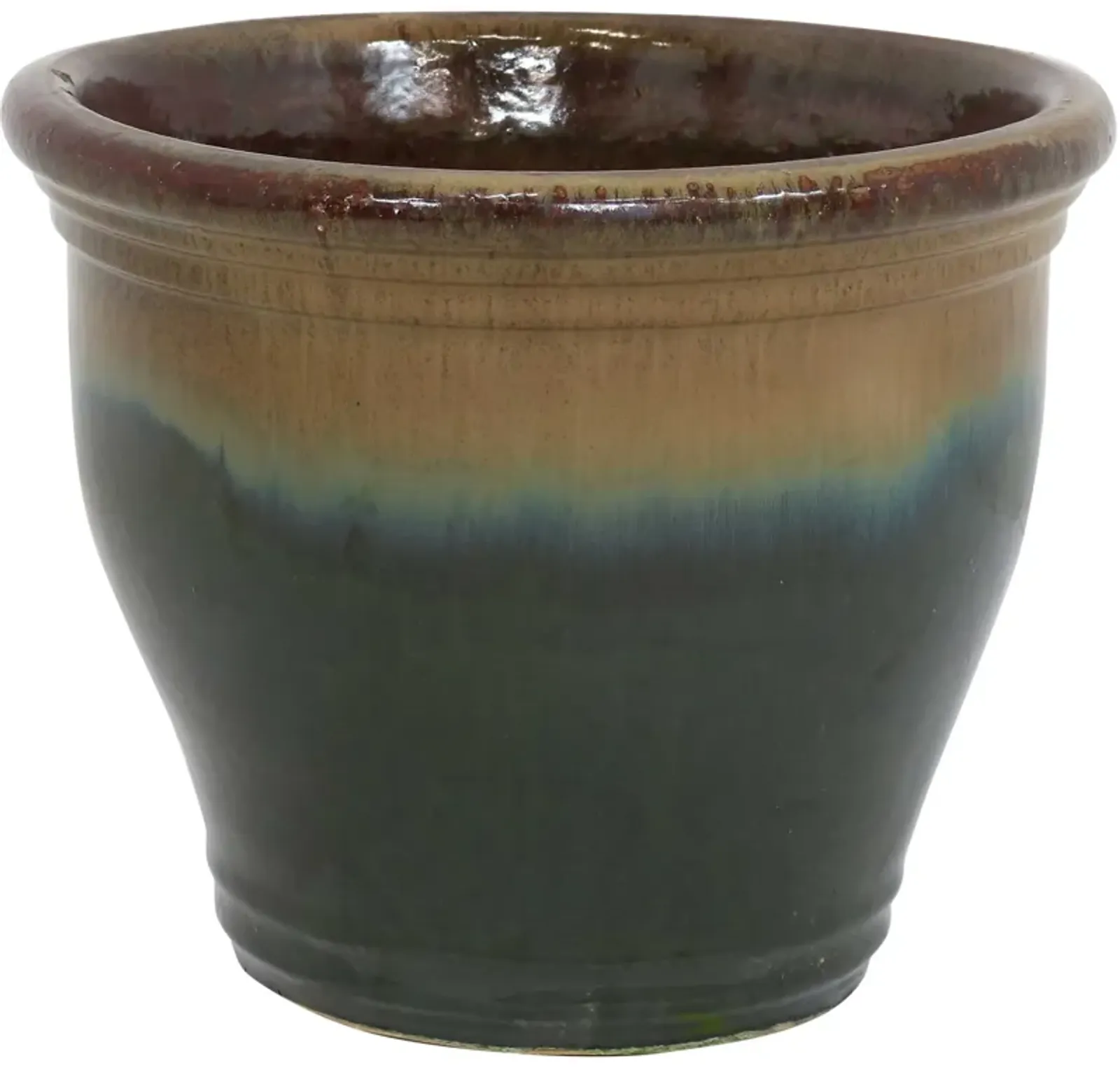 Sunnydaze Studio High-Fired Glazed Ceramic Planter