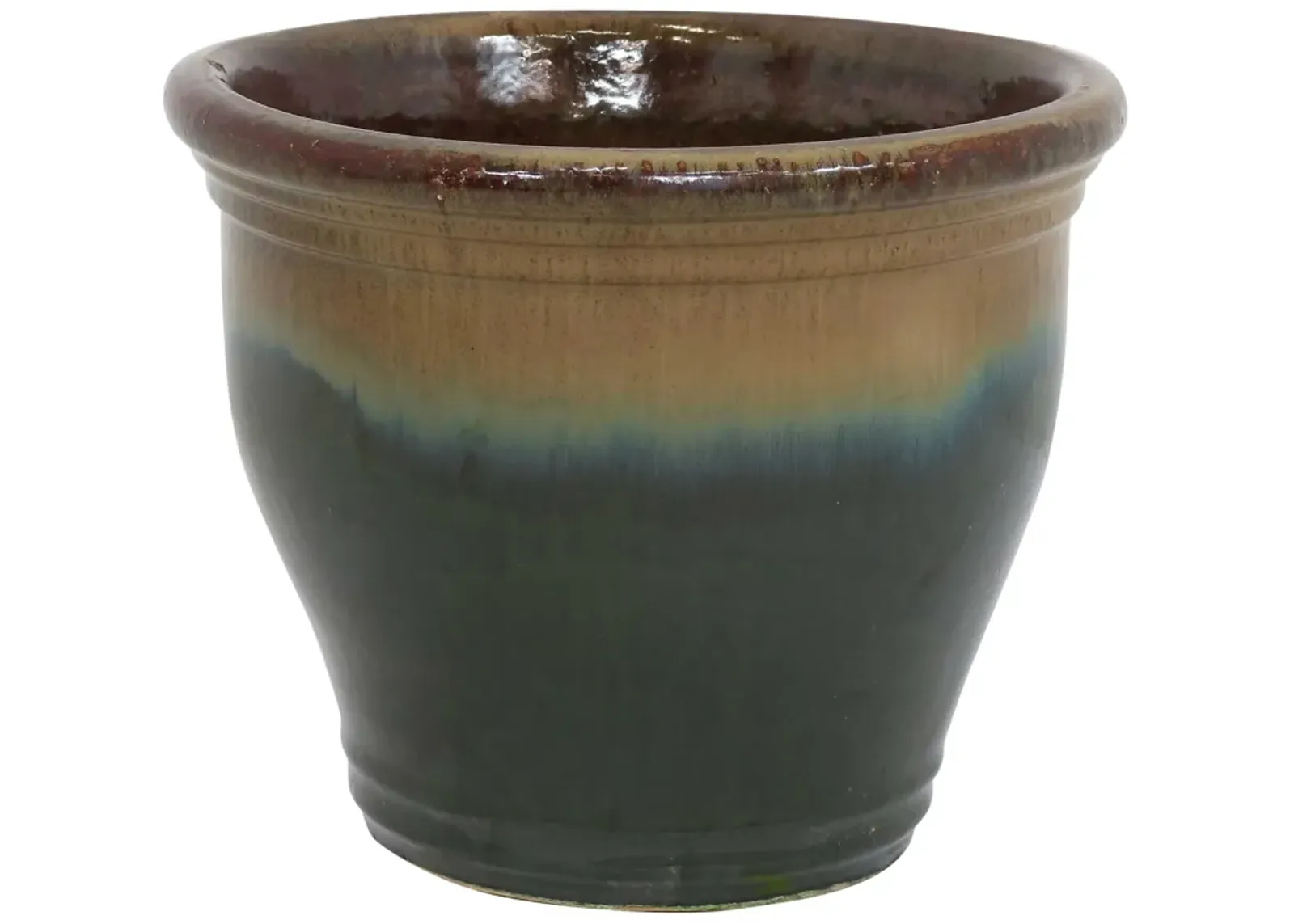 Sunnydaze Studio High-Fired Glazed Ceramic Planter