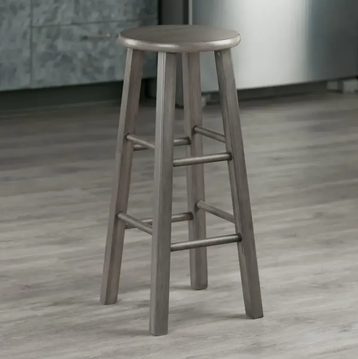 Ivy Bar Stool, 29", Rustic Gray Finish