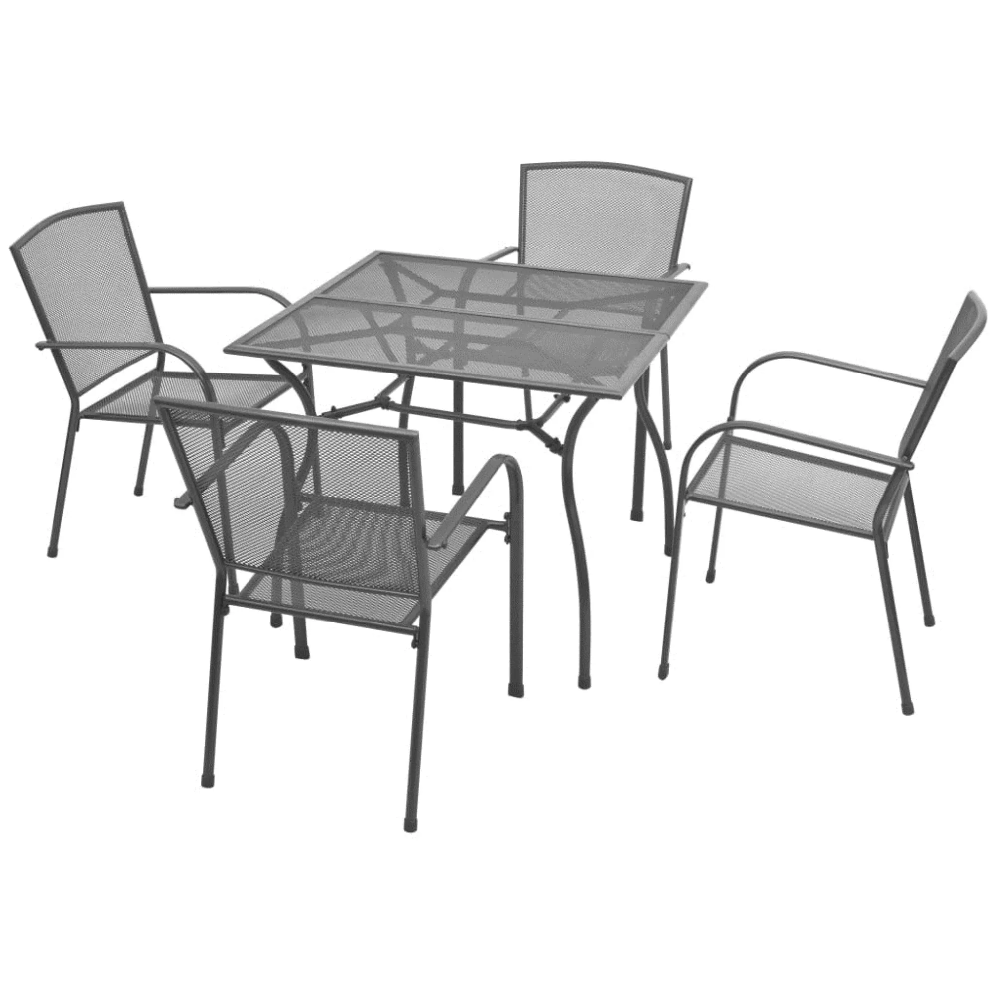 vidaXL 5 Piece Outdoor Dining Set Steel Anthracite